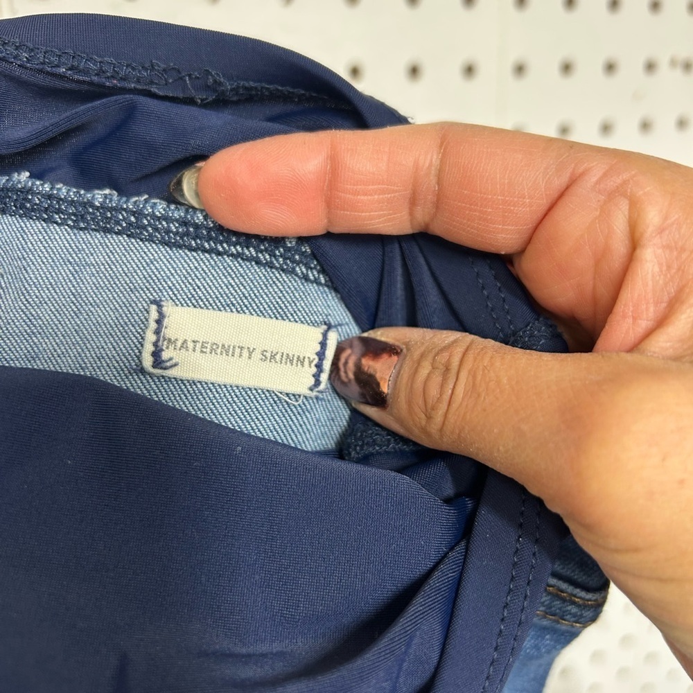 Madewell Maternity Skinny Women's Blue Distressed Jeans - Picture 4 of 6
